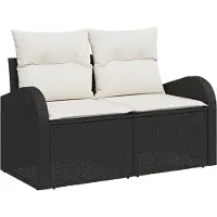 vidaXL Gartensofa-set 5 stk. 4-Sitzanzahl Schwarz und Creme