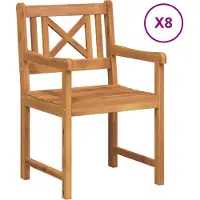 vidaXL Gartenstühle 8 Stk. Natur Massives Akazienholz