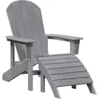 vidaXL Adirondack-Stuhl Hellgrau 82 x 74 x 92 cm HDPE