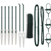vidaXL Sechseckzaun mit Pfosten 10 x 0,8 m PVC-beschichteter Stahl