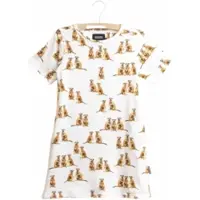 Snurk T-Shirt Kleid Meerkats Kinder Weiß-Größe 128