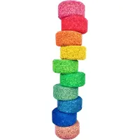 Sonstiges Kork Bausteine rund 10 Stück bunt Höhe 3cm Ø 6cm rutschfest geräuschdämpfend