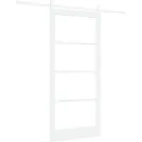 vidaXL Schiebetür ORKDAL Weiß 93 x 202 cm Massivholz Kiefer und Glas