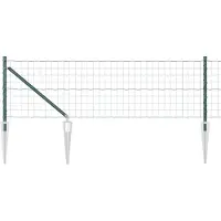 vidaXL Euro-Zaun mit Stacheln 50 x 0,6 m PVC-beschichteter Stahl Grün
