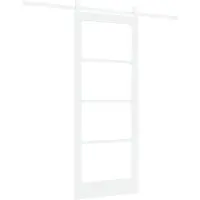 vidaXL Schiebetür ORKDAL Weiß 83 x 202 cm Massivholz Kiefer und Glas