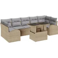 vidaXL Gartensofa-set 8 stk. Beige Poly Rattan