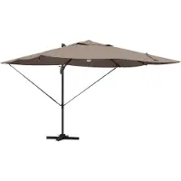 vidaXL Sonnenschirm Taupe 351 x 250 x 253 cm Polyester und Aluminium