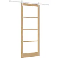 vidaXL Schiebetür ORKDAL Natur 93 x 232 cm Massivholz Kiefer und Glas