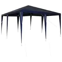 vidaXL Party-Zelt Blau 400 x 400 x 266 cm Polyethylen und Stahl