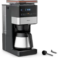 Krups Grind Aroma XL KT8428, Filterkaffeemaschine, Kaffeebohnen, Eingebautes Mahlwerk, 1000 W, Schwarz, Edelstahl