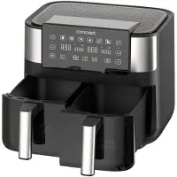 Concept Air Fryer greaseless double fryer 8L FR8000 Black Silver