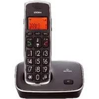 Brondi Bravo Gold, DECT-Telefon, Freisprecheinrichtung, 20 Eintragungen, Anrufer-Identifikation, Schwarz