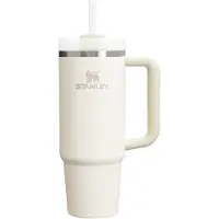 Stanley Quencher H2.O FlowState Edelstahl-Thermobecher mit Strohhalm, Creme, 890 ml