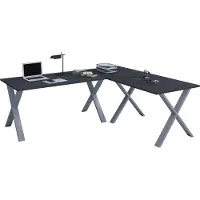 VCM Holz Schreibtisch | Eckschreibtisch schlicht | 190x190 | L Form links oder rechts | Arbeitstisch Platte 50 cm tief| Computertisch Büromöbel - Lona X