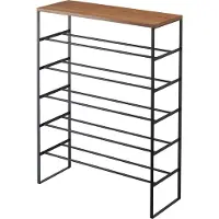 Yamazaki Schuhregal Tower Wood Top Black