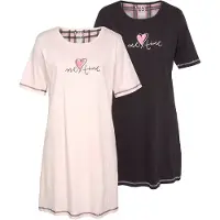 Vivance Active Sleepshirt in schwarz, schwarz-weiß, rosa, rosa-schwarz | Gr.: 44-46