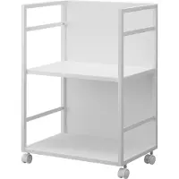 Yamazaki Beistelltisch Rollwagen Rollregal 42x60x32cm 2 Ebenen Rollschrank weiß