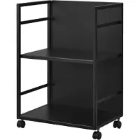 Yamazaki Beistelltisch Rollwagen Rollregal 42x60x32cm 2 Ebenen Rollschrank schwarz