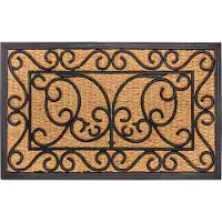 Hanse Home Fußmatte "Rechteckig, Türmatte", braun (schwarz, braun), B:45cm H:8mm L:75cm, Gummi, Kokos, Teppiche, Fußmatte, Kokos, Gummi, Schmutzfangmatte, Outdoor, Rutschfest, Innen, Kokosmatte