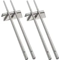 WMF Nuova Chopstick 6-teilig, Essstäbchen mit Besteckbänkchen für 2 Personen Cromargan Edelstahl rostfrei poliert spülmaschinengeeignet