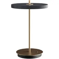 UMAGE Asteria Move LED-Akkutischlampe, grau/messing, 31cm - , Asteria Move, dimmbar, Gold / Messing, für Wohnzimmer, Metall, Design