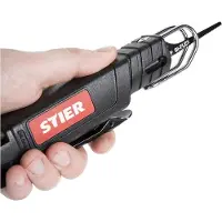 Stier Stichsäge STS-100, Länge 208 mm, 450 g, Sägehub 10 mm, Blechsäge, Stahlsäge, für Schnitten Blechen oder dünnen Holzpaneelen, Luftverbrauch von 0,9 l/sek