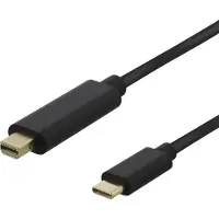 Deltaco USB-C - miniDisplayPort cable 4K UHD, gold-plated connectors, 2m, black