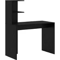 vidaXL Schreibtisch mit Regal Schwarz Eichen-Optik 102 x 50 x 124 cm