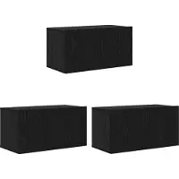 vidaXL TV-Schrankset 3 pcs Schwarz 60 x 30 x 30 cm Holzwerkstoff