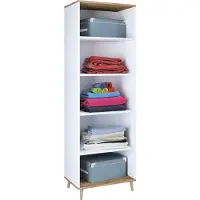 VCM Holz Regal | 5 Fächer | Maße: H. 240 x B. 70 x T. 39 cm | Schuhregal | Mehrzweckschrank | - Landos
