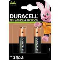 Duracell Recharge Plus AA, Wiederaufladbarer Akku, AA, Nickel-Metallhydrid (NiMH), 1,2 V, 2 Stück(e), 1300 mAh