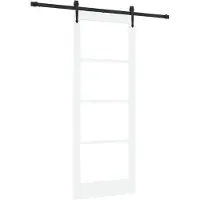 vidaXL Schiebetür Weiß 83 x 211 cm Massivholz Kiefer und Glas
