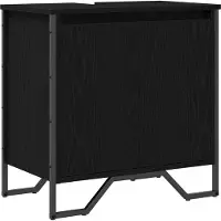 vidaXL Waschbeckenschrank Schwarz Eichen-Optik 60 x 35 x 60 cm