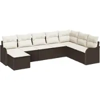 vidaXL Gartensofa-set 8 stk. Braun Poly-Rattan
