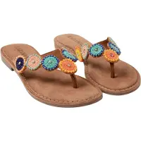 Lazamani Leder tan multi Pantolette Braun in Gr. 37