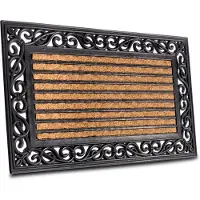 Hanse Home Fußmatte "Mix Mats Gummi Kokos Panama, Türmatte", rechteckig, 8 mm Höhe, Strapazierfähig, pflegeleicht, robust, wetterfest, UV-beständig