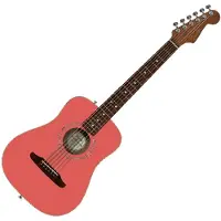 Fender California Standard Redondo Mini-Akustikgitarre mit Tasche Fichtendecke Fiesta Red