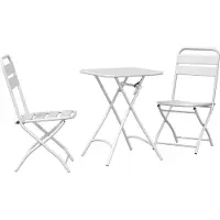 vidaXL Bistrogarnitur 3 stk. Weiß Stahl