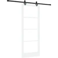 vidaXL Schiebetür ORKDAL Weiß und Schwarz 83 x 211 cm