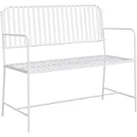 vidaXL Gartenbank Einfarbig Weiß 103,5 x 51,5 x 90 cm Stahl