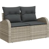 vidaXL Gartensofa-set 7 stk. 6-Sitzanzahl Hellgrau und Dunkelgrau