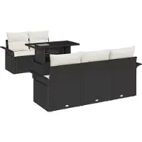 vidaXL Gartensofa-set 6 stk. Schwarz [Synthetisch]: Poly Rattan
