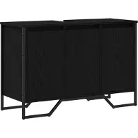 vidaXL Waschbeckenschrank Schwarz Eichen-Optik 91 x 35 x 60 cm