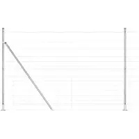 vidaXL Geschweißter Drahtzaun mit Betonfundament 50 x 1,6 m Silber