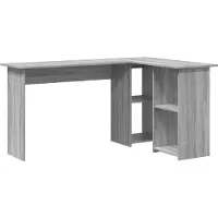 vidaXL Schreibtisch Graues Sonoma Holzwerkstoff 142 x 102 x 73 cm