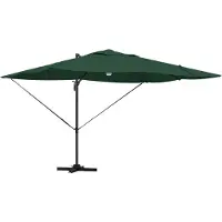 vidaXL Sonnenschirm Grün 351 x 250 x 253 cm Polyester und Aluminium