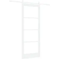 vidaXL Schiebetür ORKDAL Weiß 83 x 211 cm Massivholz Kiefer und Glas