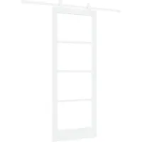 vidaXL Schiebetür ORKDAL Weiß 83 x 211 cm Massivholz Kiefer und Glas