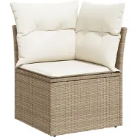 vidaXL Gartensofa-set 10 stk. 8-Sitzanzahl Beige Poly Rattan