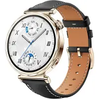 INF Uhrenarmband aus Leder für Huawei Watch GT5 – 18 mm Black + Gold